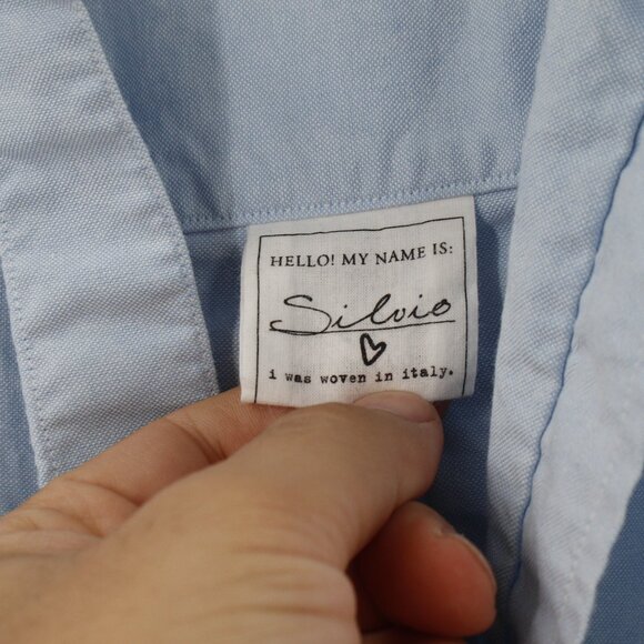 Frank eileen shirt Women's Medium Silvio Untuckable Button-Up Shirt Cotton blue - Picture 3 of 13